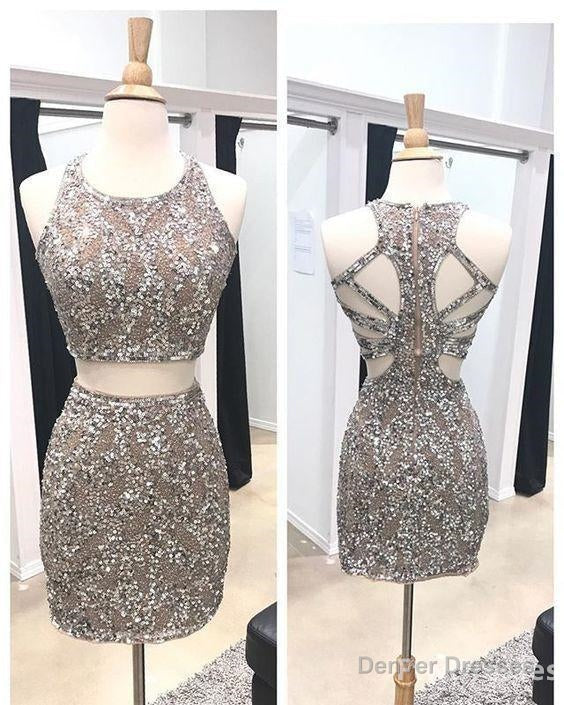 wo piece homecoming dresses beaded homecoming dresses sheath homecoming dresses open back homecoming dresses Main image