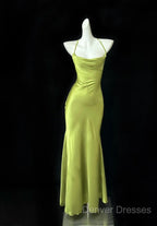 Gentle Satin Swing Neck Spaghetti Straps Mermaid Gown Elegant Backless Prom Dress For Quinceanera&Graduation