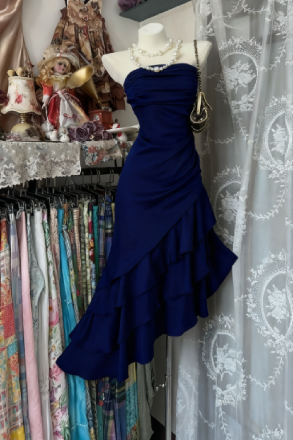 Girlhomeshops-Champagne Short Ruffle Satin Homecoming Dress Birthday Dress