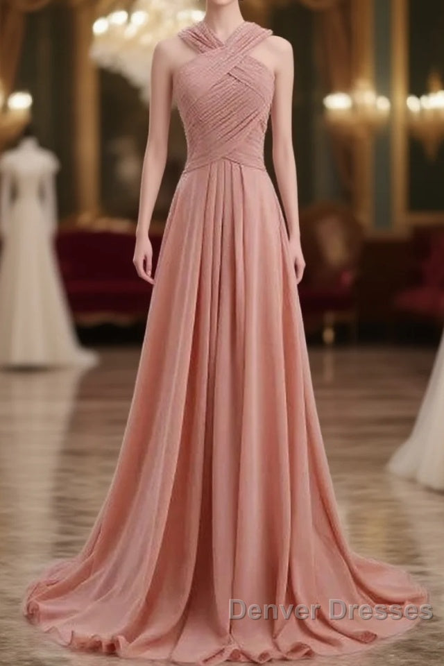 Glam Blush Pink Prom & Wedding Dress-Sweet 16 Chiffon Evening Gown For Graduation & Quinceanera