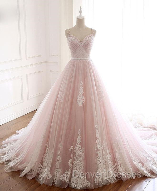 Glam Pink Tulle Sweetheart Straps Princess Formal Dress, Pink Party Dress