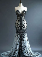 Glam Sweetheart Mermaid Tulle Prom Dress Stylish Evening Dress