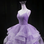 Glam Tulle Light Purple Long Formal Dress Ball Gown Sweet 16 Dress prom Dress shops