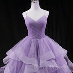 Glam Tulle Light Purple Long Formal Dress Ball Gown Sweet 16 Dress prom Dress shops
