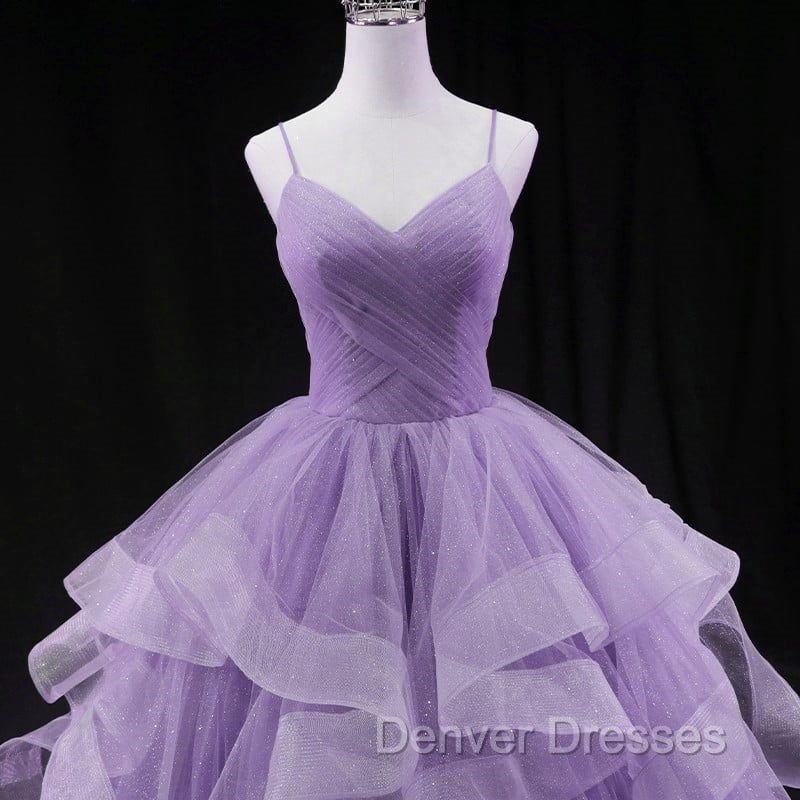 Glam Tulle Light Purple Long Formal Dress Ball Gown Sweet 16 Dress prom Dress shops