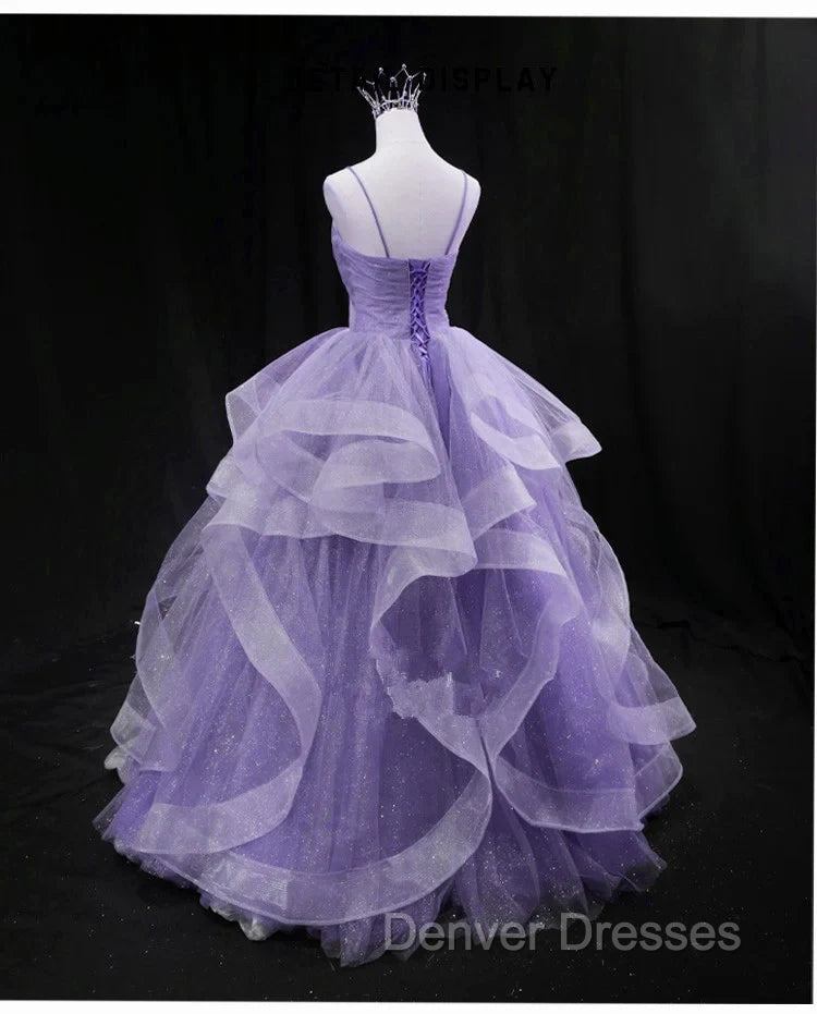 Glam Tulle Light Purple Long Formal Dress Ball Gown Sweet 16 Dress prom Dress shops