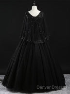 Glam Tulle With Lace Applique Ball Gown Sweet 16 Dress, Beaded Prom Dress Evening Dress