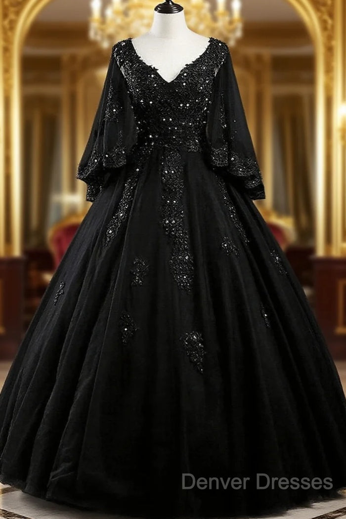 Glam Tulle With Lace Applique Ball Gown Sweet 16 Dress, Beaded Prom Dress Evening Dress Main image