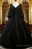 Glam Tulle With Lace Applique Ball Gown Sweet 16 Dress, Beaded Prom Dress Evening Dress