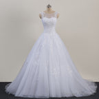 Glam White Tulle Puffy Ball Gown Prom Dress, Sweetheart 16 Gown