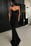 Glamorous Black V-Neck Mermaid Spaghetti-Strapes Sequins Prom Dress