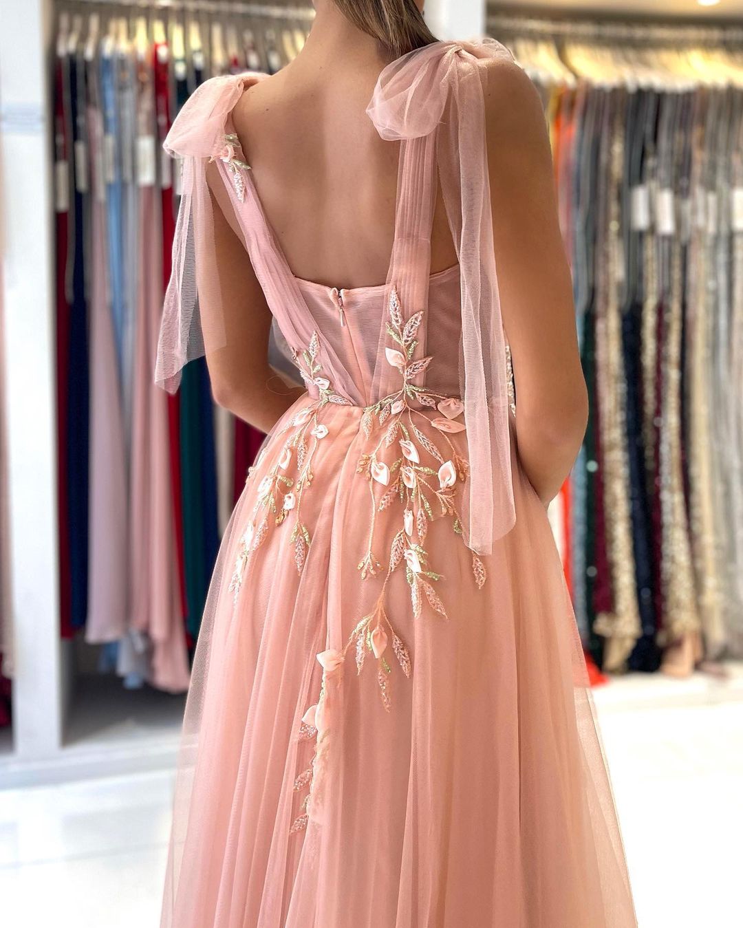 Glamorous Sweetheart Straps Tulle Evening Dress Long With Split