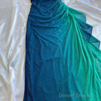 Glitter Blue Sweetheart Neck Bodycon Dress Ruffled Party Dress Spaghetti Strap Evening Dress
