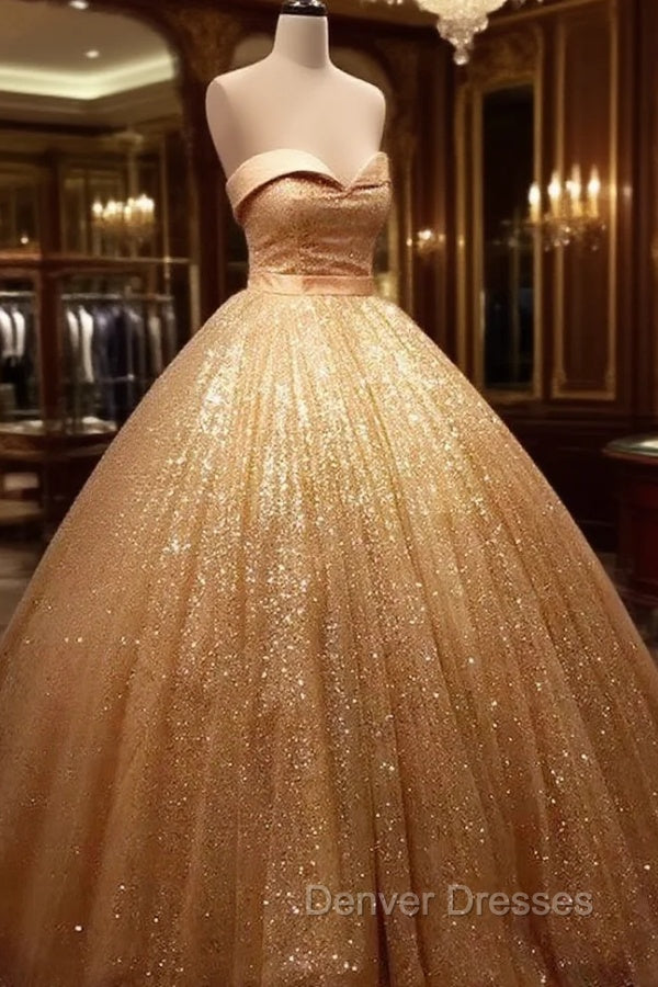 Glitter Tulle Prom Dress Sweetheart Ball Gown Main image