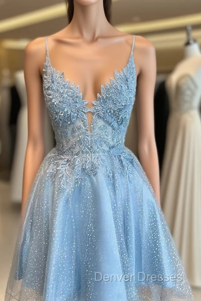 Glittering Beaded Short A-line Tulle Homecoming Dress with Appliqued Main image