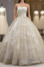 Gold Ball Gown Sequins Tulle Sweetheart Quinceanera Dress