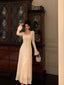 Gorgeous A Line Long Sleeves White Lace Date Night Dress Prom Dress Birthday Outfits