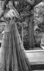 Gorgeous A Line Prom Dress,Lace Long Prom Dress Formal Beads Evening Dress
