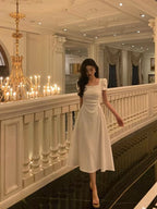 Gorgeous A Line Short Sleeves White Date Night Dress Prom Dress Birthday Outfits