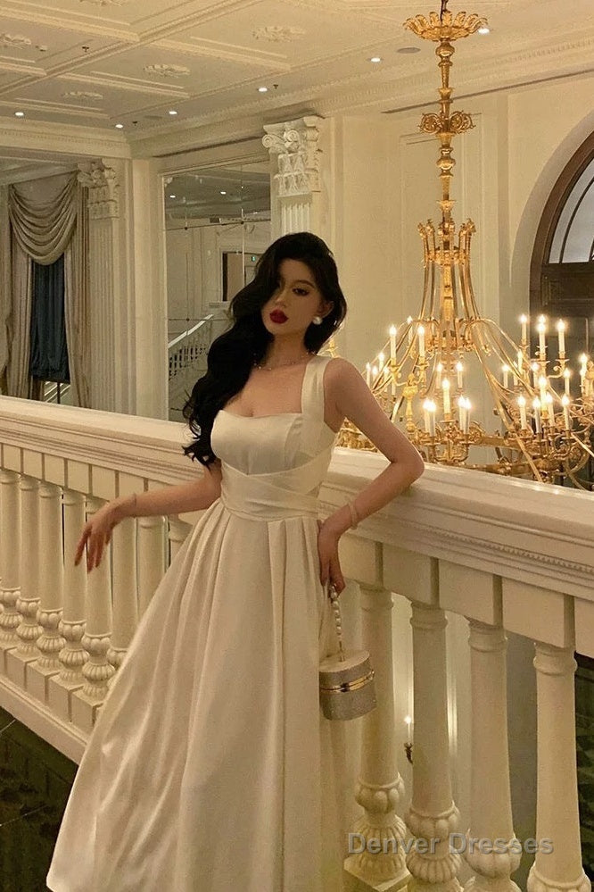 Gorgeous A Line Sleeveless White Date Night Dress Prom Dresses Birthday Outfits Secondary image