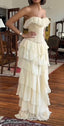 Gorgeous  A-Line Strapless Chiffon Long Prom Dress Formal Evening Dress