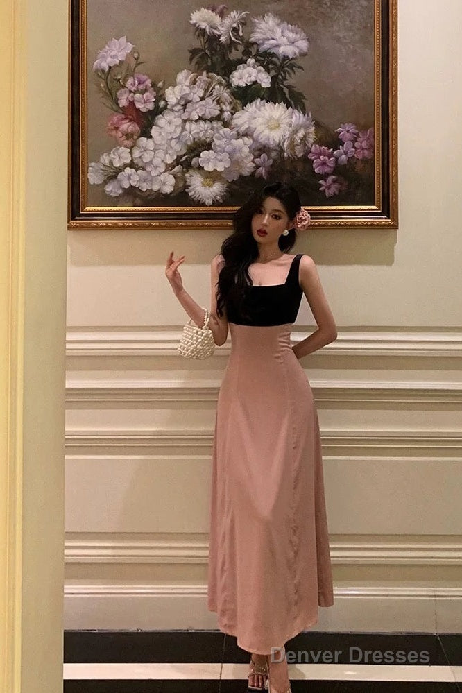 Gorgeous A Line Straps Pink Sleeveless Date Night Dress Prom Dresses Birthday Outfits Main image