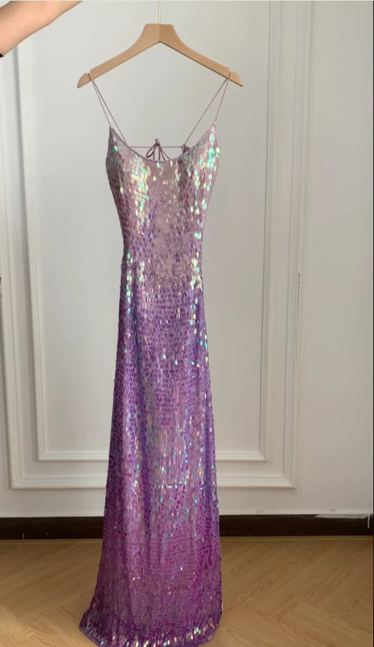 Gorgeous And Dazzling Backless Sequined Long Prom Dress Evening Dress Secondary image