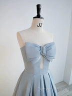 Gorgeous Balll Gown Sweetheart Blue Satin Long Evening Dress Prom Dress