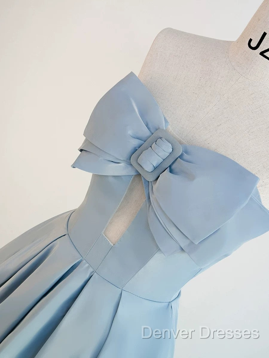 Gorgeous Balll Gown Sweetheart Blue Satin Long Evening Dress Prom Dress