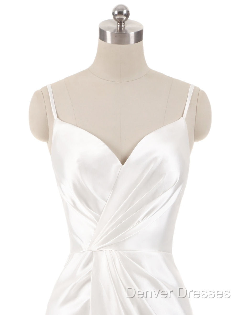 Gorgeous Beach Wedding Dress Mermaid Sleeveless Evening Dress V Neck Straps Split Ivory Bridal Gown With Court Train