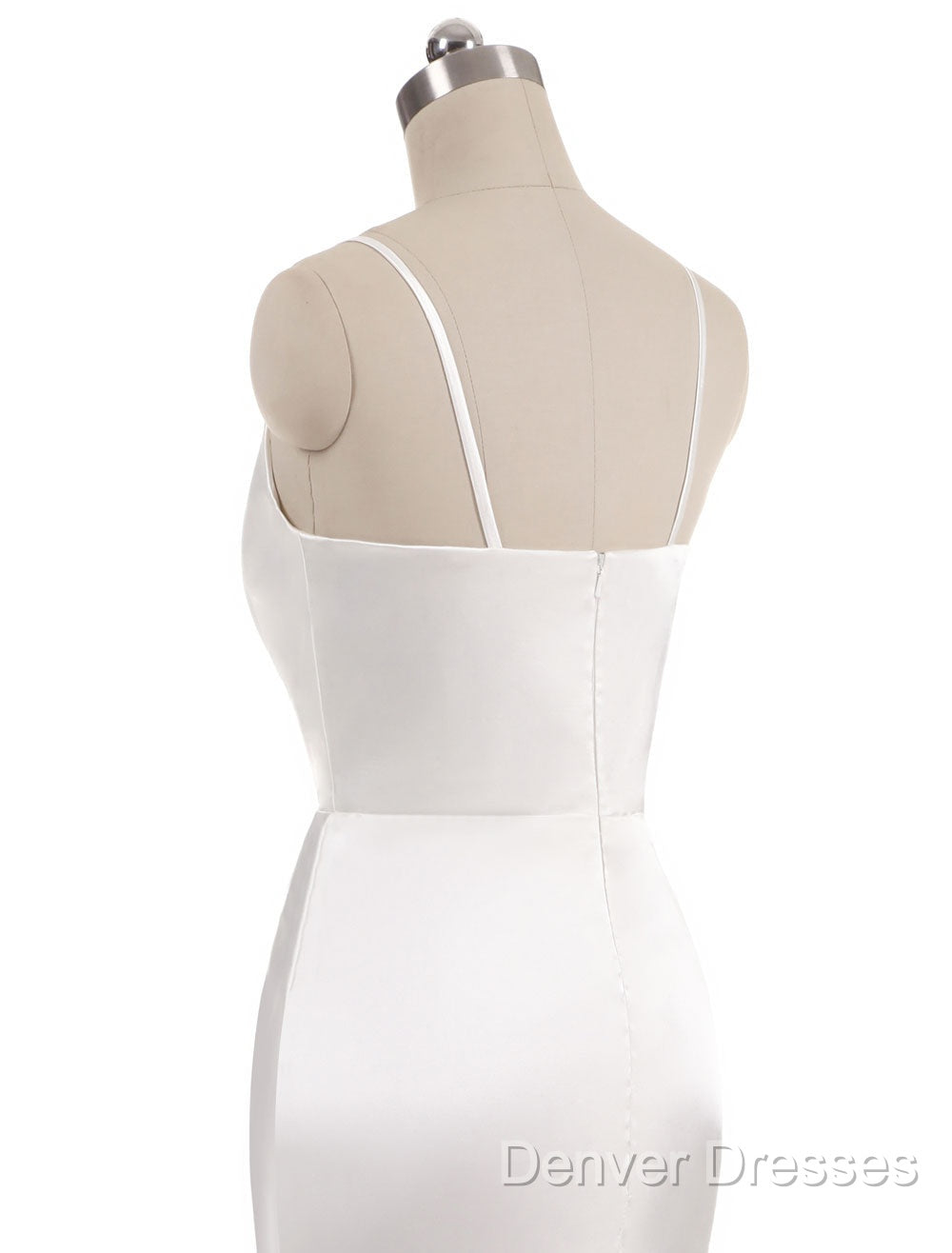 Gorgeous Beach Wedding Dress Mermaid Sleeveless Evening Dress V Neck Straps Split Ivory Bridal Gown With Court Train