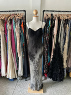 Gorgeous Black And Gray Gradient Beaded Chiffon Long Prom Dress Evening Dress