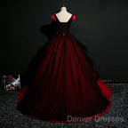 Gorgeous Black And Red Embroidery Quinceanera Dress, Lace Applique Tulle Gowns