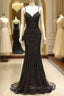 Gorgeous Black Evening Dress Mermaid Luxury Heavy Beaded Straps Long Formal Evening Dress