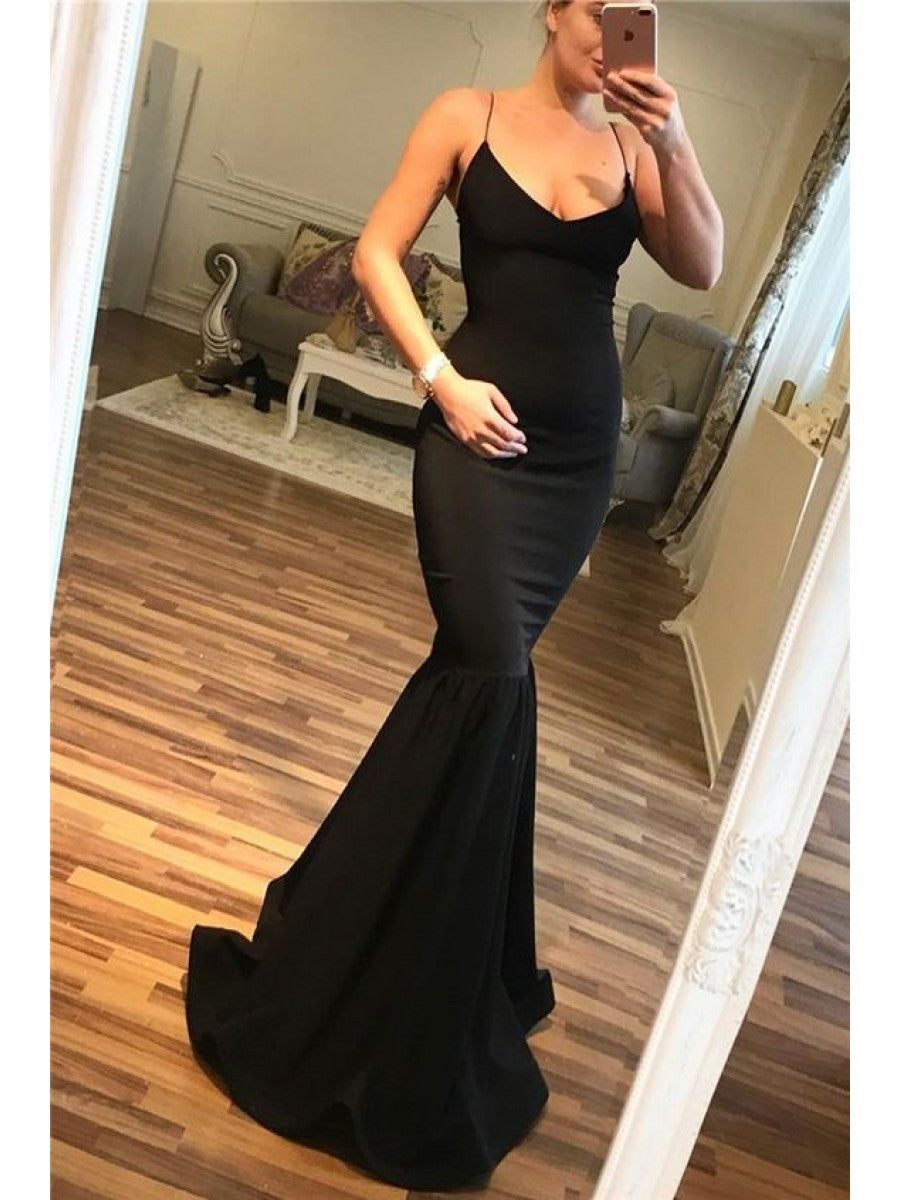 Straps Mermaid Prom Dress Long Online Evening Dress Main image