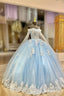Gorgeous Light Blue Quinceanera Dress With Cape Princess Birthday Sweet 15