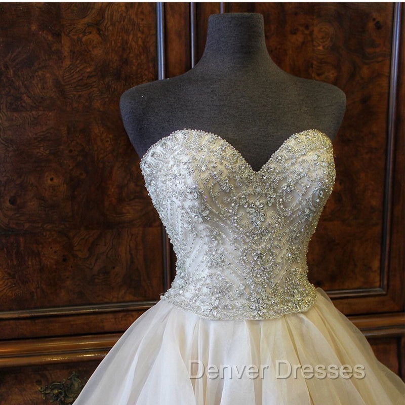 Gorgeous Embroidery Beading Sweetheart Organza Layered Wedding Ball Gown Dress Secondary image