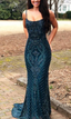 Gorgeous Square Neck Beading Mermaid Evening Prom Dress
