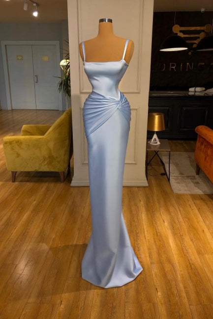 Gorgeous Long Blue Mermaid Graduation Dresses Fabulous Straps Prom Dresses Main image