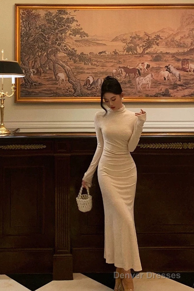 Gorgeous Mermaid High Neckline Ivory Date Night Dress Prom Dresses Birthday Outfits Secondary image