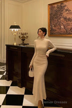 Gorgeous Mermaid High Neckline Ivory Date Night Dress Prom Dresses Birthday Outfits