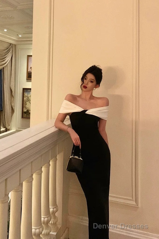 Gorgeous Mermaid Off The Shoulder Black Date Night Dress Prom Dresses Birthday Outfits Secondary image
