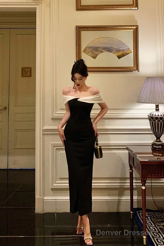 Gorgeous Mermaid Off The Shoulder Black Date Night Dress Prom Dresses Birthday Outfits Main image