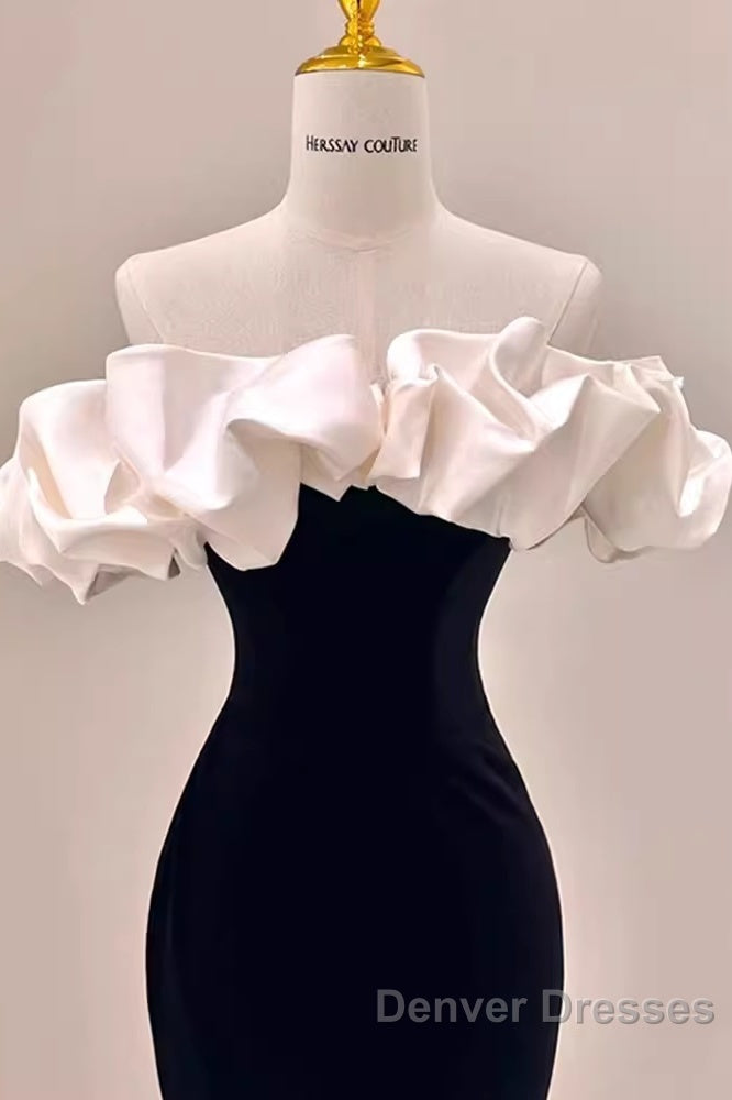 Gorgeous Mermaid Off The Shoulder Black Prom Dress Secondary image