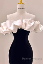 Gorgeous Mermaid Off The Shoulder Black Prom Dress