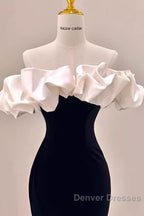 Gorgeous Mermaid Off The Shoulder Black Prom Dress