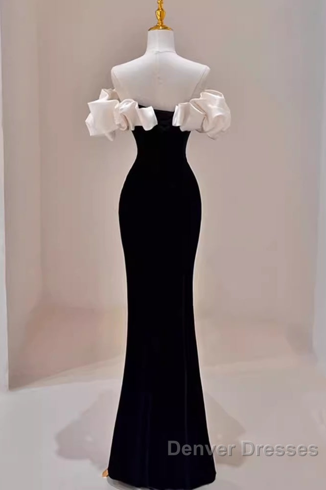 Gorgeous Mermaid Off The Shoulder Black Prom Dress