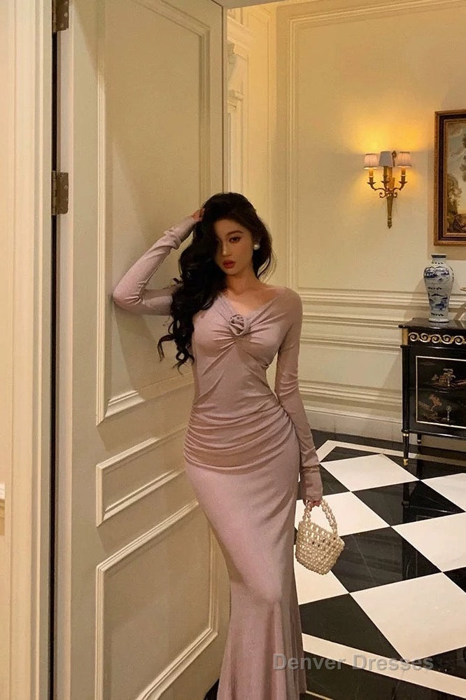 Gorgeous Mermaid Off The Shoulder Long Sleeves Date Night Dress White Prom Dresses Birthday Outfits