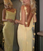 Gorgeous Mermaid Spaghetti Straps Floor Length Floral Yellow Evening Dress Prom Dress