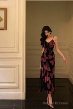 Gorgeous Mermaid Spaghetti Straps Pink Black Date Night Dress Prom Dresses Birthday Outfits